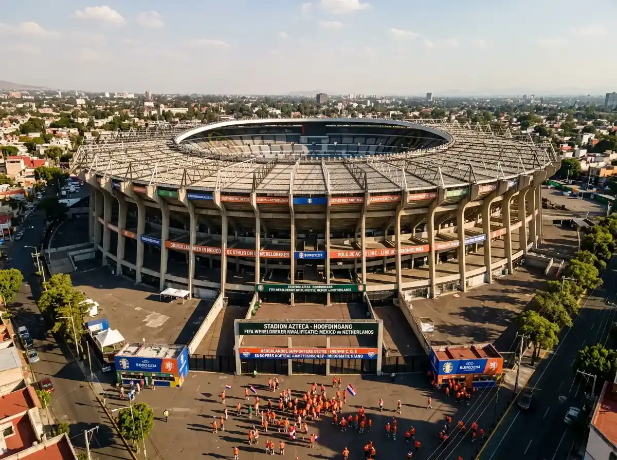 Estadio Azteca in Mexico-Stad, het legendarische stadion waar de openingswedstrijd van het WK 2026 wordt gespeeld