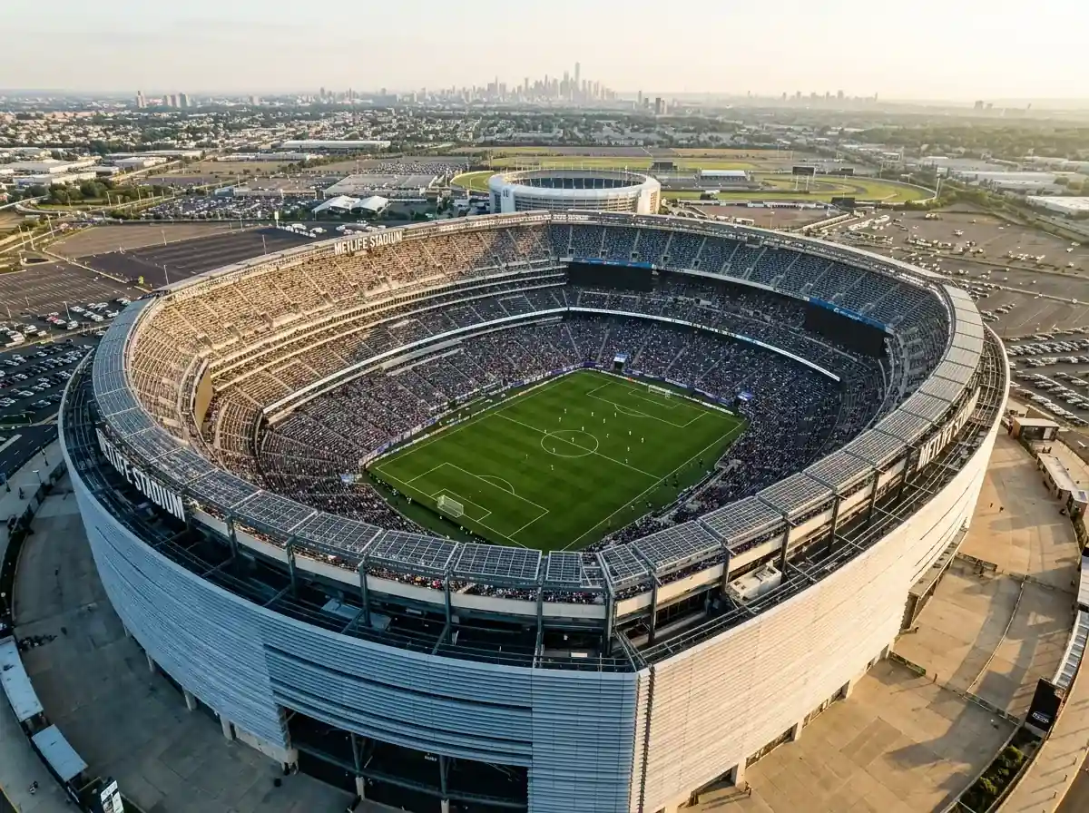 MetLife Stadium in East Rutherford, New Jersey, het stadion waar de WK 2026 finale wordt gespeeld