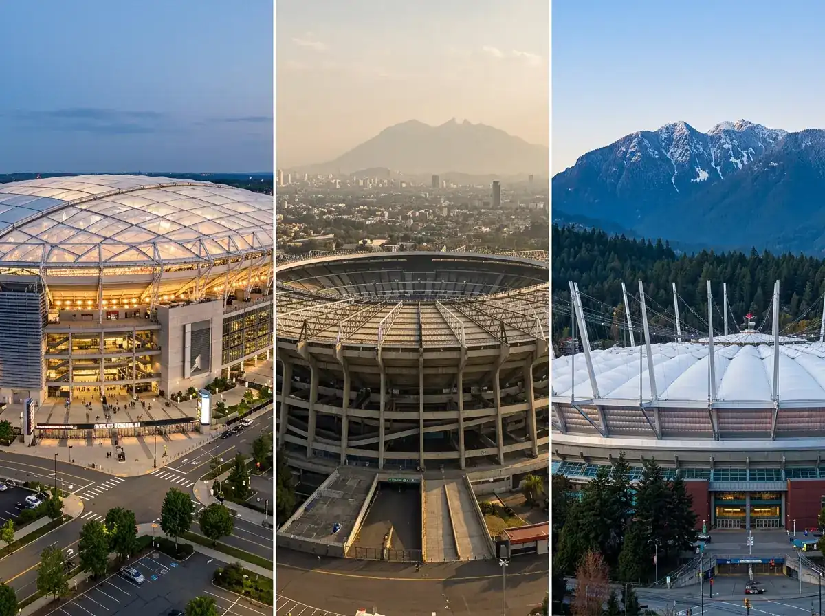 Kaart met de zestien WK 2026 stadions in de Verenigde Staten, Mexico en Canada