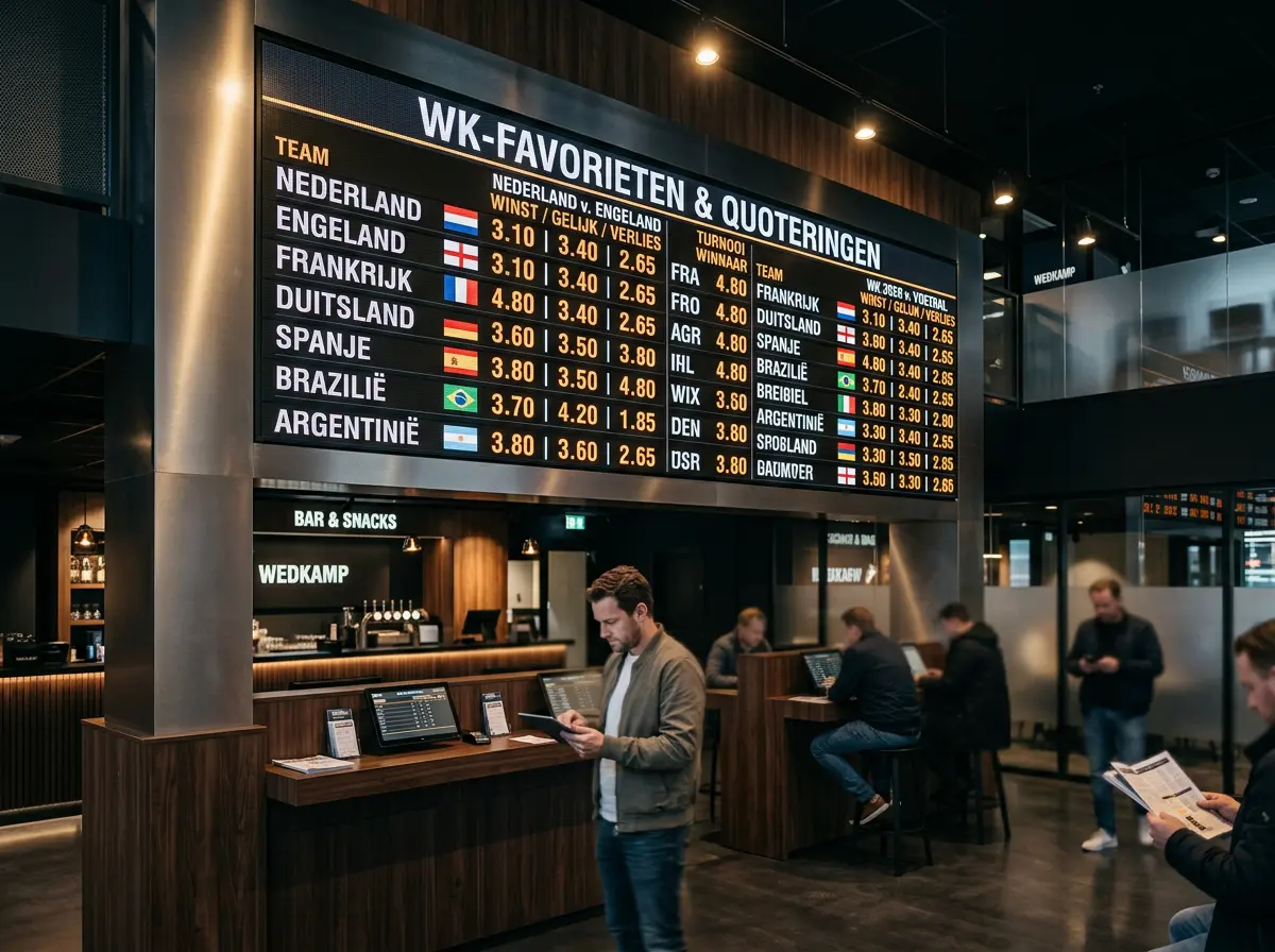Overzicht van WK 2026 favorieten met decimale quoteringen voor de belangrijkste kanshebbers op de wereldtitel